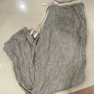 Flowy pinstripe linen pants